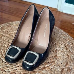 Franco Sarto Navy Blue Patent Leather Pumps
